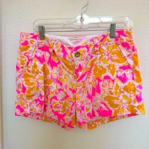 Lilly Pulitzer size 6 Floral Pink and Orange Shorts